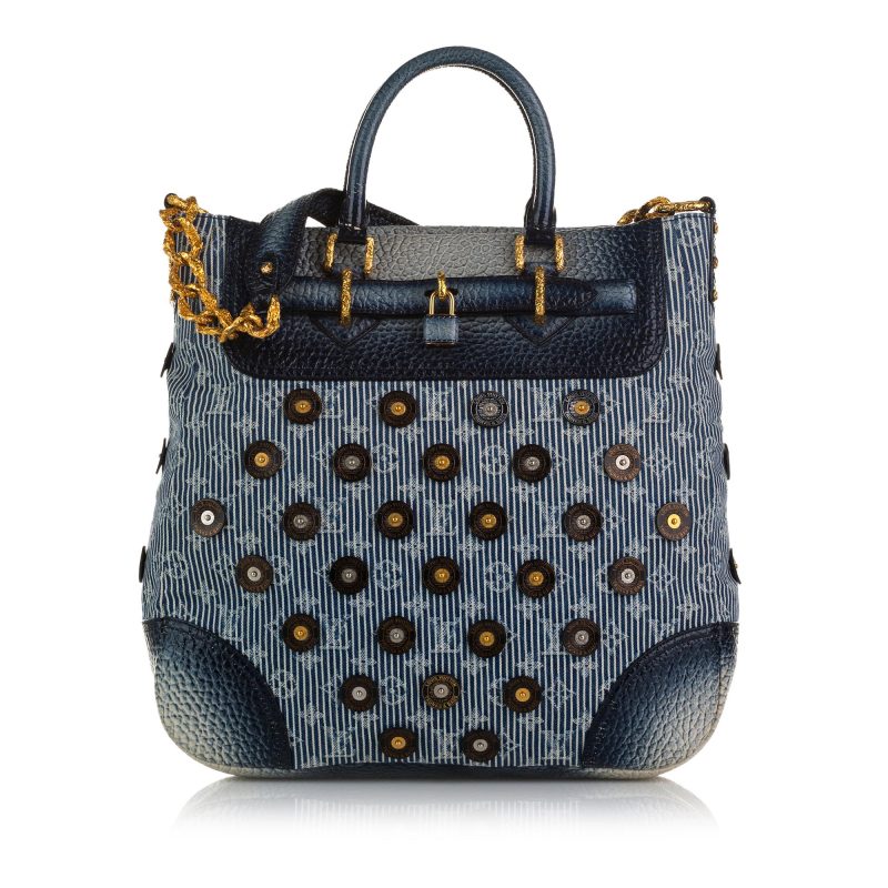 Louis Vuitton Monogram Stripes Denim Polka Dot Trunks and Bags Corsaire Tote (SHG-37846) - Barde