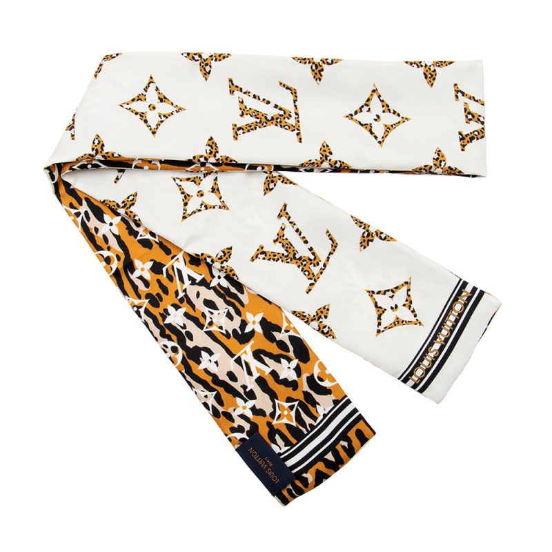 Louis Vuitton Silk Monogram Giant Jungle Bandeau Scarf (SHF-22135) - Barde