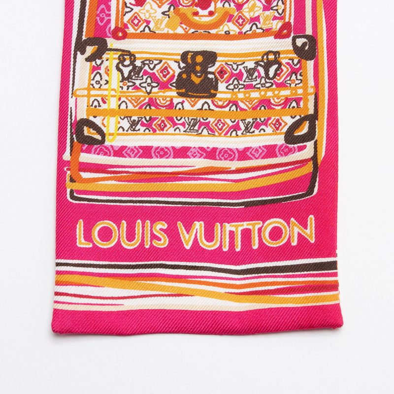 Louis Vuitton Silk Monogram Trunks Bandeau Scarf (SHF-22312) - Barde - Image 4