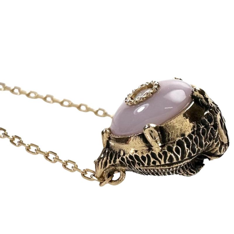 Gucci Pink Opal Diamond Necklace K18YG - Barde - Image 2