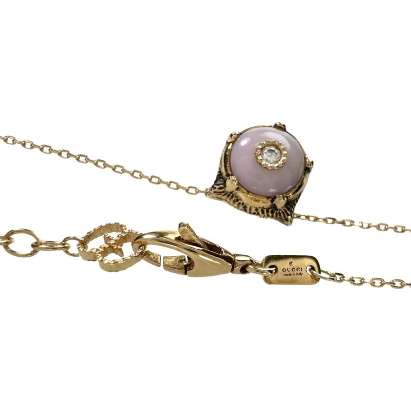 Gucci Pink Opal Diamond Necklace K18YG - Barde - Image 6