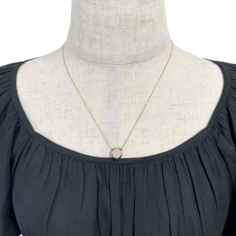 Gucci Pink Opal Diamond Necklace K18YG - Barde - Image 8