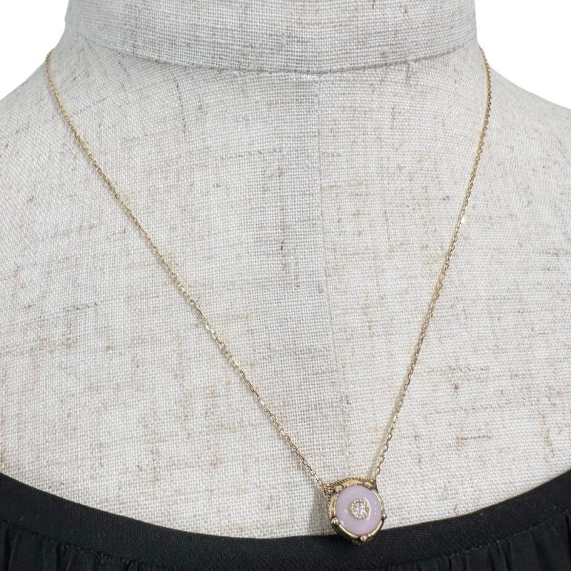Gucci Pink Opal Diamond Necklace K18YG - Barde - Image 9