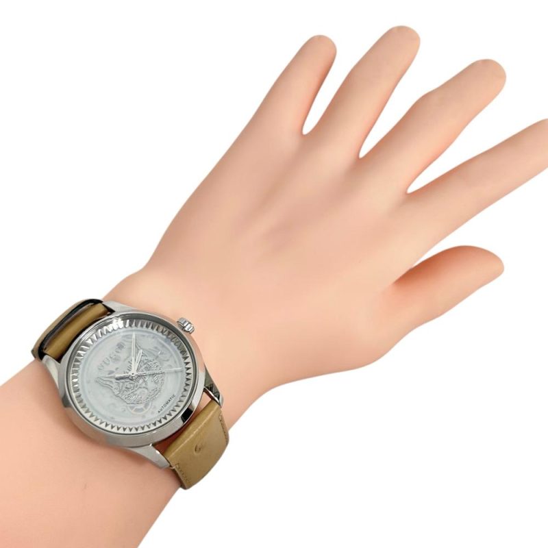 Gucci Timeless Cat Watch Stainless Steel Leather Automatic - Barde - Image 10