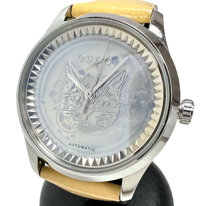 Gucci Timeless Cat Watch Stainless Steel Leather Automatic - Barde