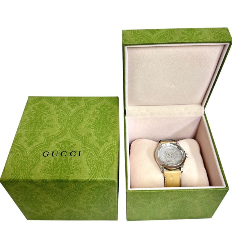 Gucci Timeless Cat Watch Stainless Steel Leather Automatic - Barde - Image 9