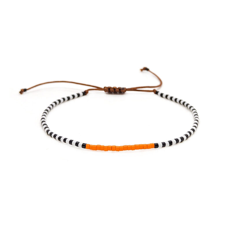 Black White Beaded Friendship Carrying Strap Bracelets - Image 6