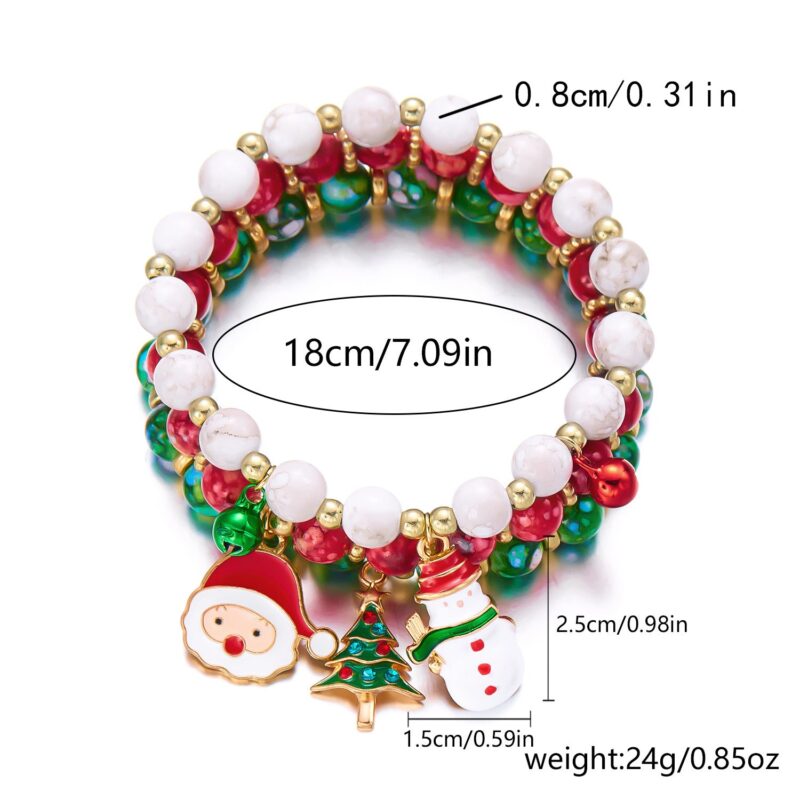 Holiday Santa Claus Tree Snowflake Bell Bracelets - Image 3