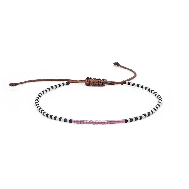 Black White Beaded Friendship Carrying Strap Bracelets - Image 10