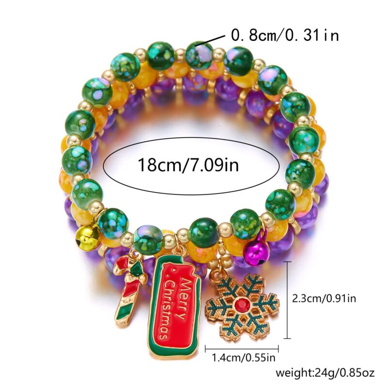 Holiday Santa Claus Tree Snowflake Bell Bracelets - Image 5