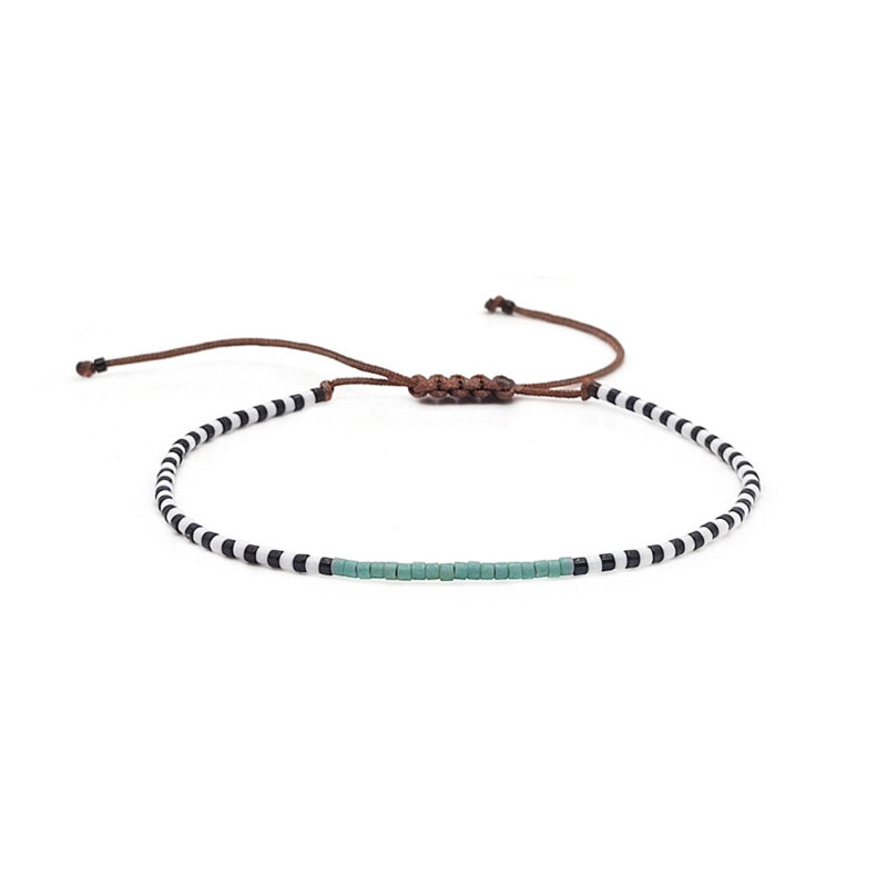 Black White Beaded Friendship Carrying Strap Bracelets - Image 9