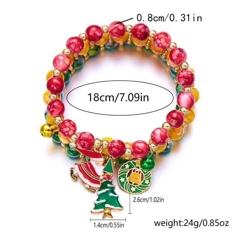 Holiday Santa Claus Tree Snowflake Bell Bracelets - Image 4