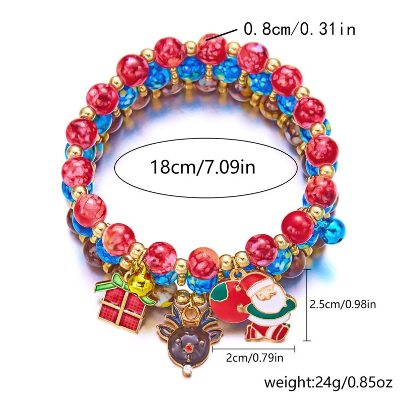 Holiday Santa Claus Tree Snowflake Bell Bracelets - Image 6