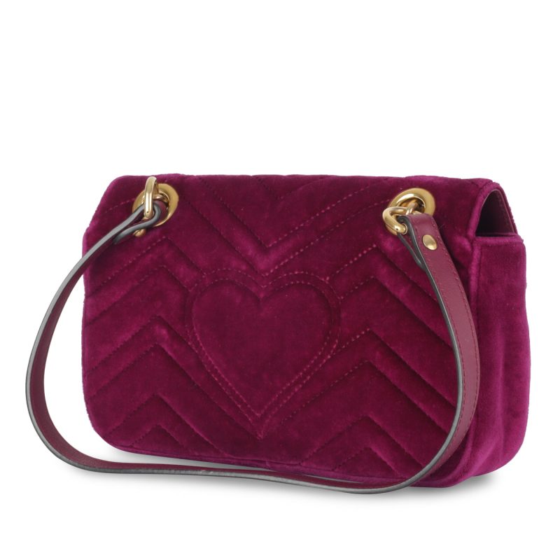 Gucci Mini Marmont Flap Bag - Velvet - Barde - Image 3