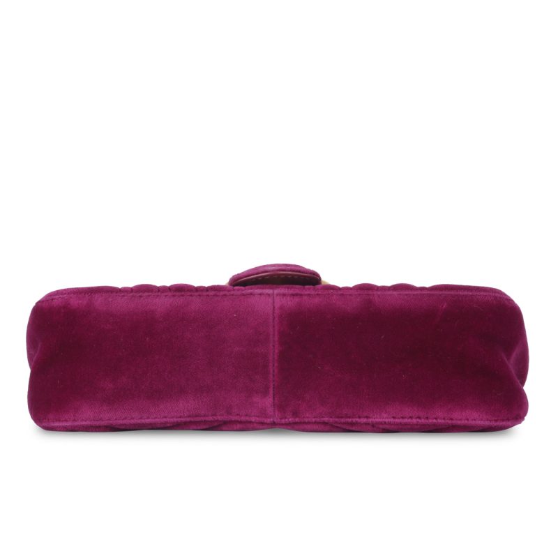Gucci Mini Marmont Flap Bag - Velvet - Barde - Image 4