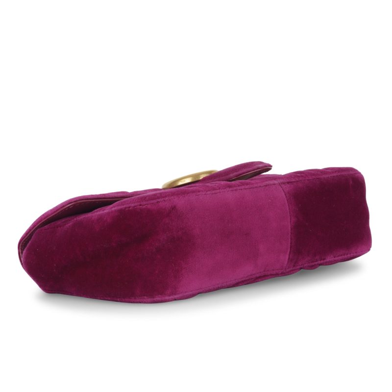 Gucci Mini Marmont Flap Bag - Velvet - Barde - Image 5