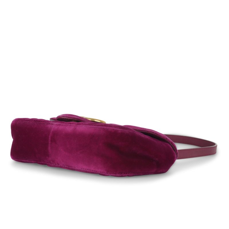 Gucci Mini Marmont Flap Bag - Velvet - Barde - Image 6