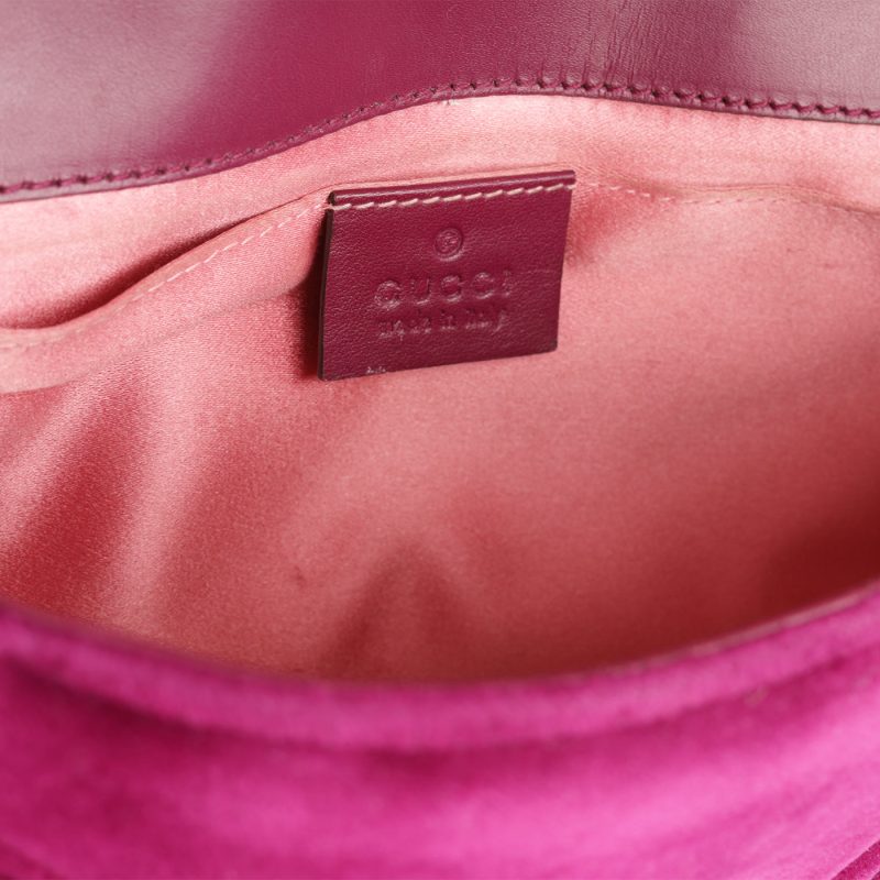 Gucci Mini Marmont Flap Bag - Velvet - Barde - Image 7