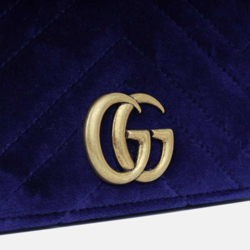 Gucci Mini Velvet Chevron Flap - Barde - Image 6