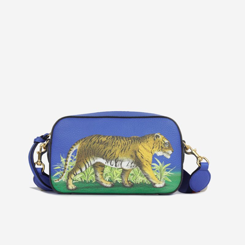 Gucci Calfskin Sylvie Tiger Print Camera Bag - Barde