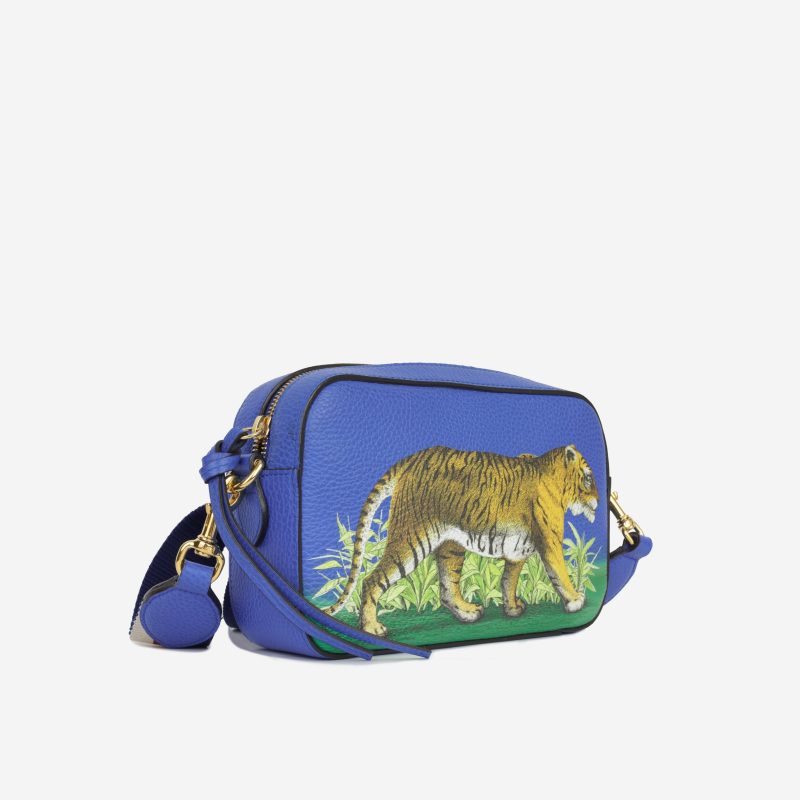 Gucci Calfskin Sylvie Tiger Print Camera Bag - Barde - Image 2