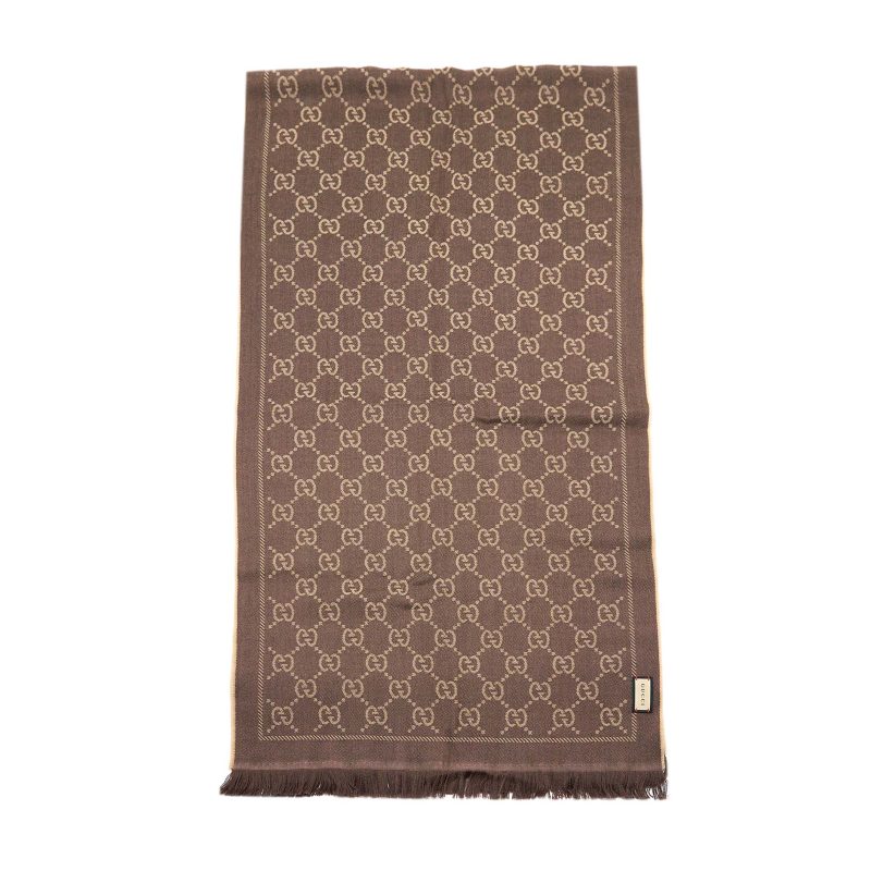 Gucci 180x48cm Scarf Wool Brown - Barde - Image 2