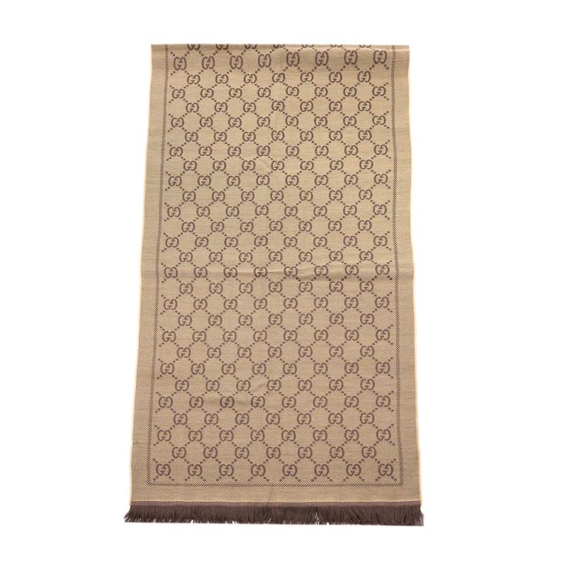 Gucci 180x48cm Scarf Wool Brown - Barde