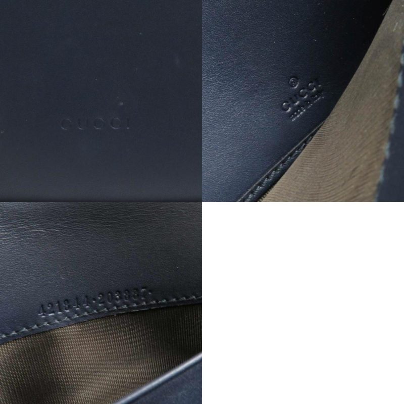 Gucci Navy Off-  Color Leather Long Wallet (Bi-Fold) (Pre-Owned) - Barde - Image 5