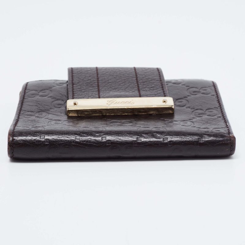 Gucci Dark Brown Guccissima Leather French Wallet - Barde - Image 5