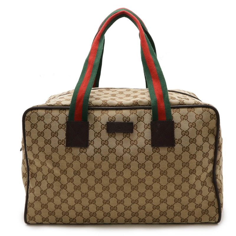 Gucci Gg Canvas     Color Canvas Leather Boston Bag Shoulder Bag (Pre-Owned) - Barde