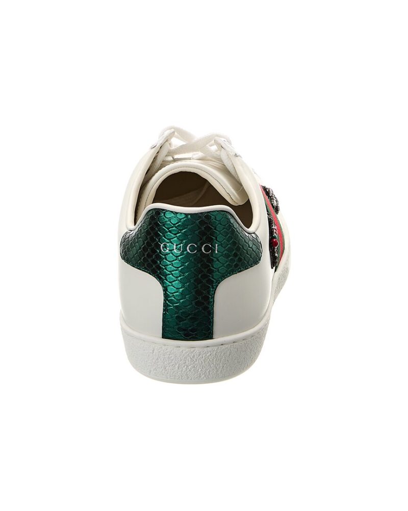Gucci Ace Embroidered Leather Sneaker - Barde - Image 3