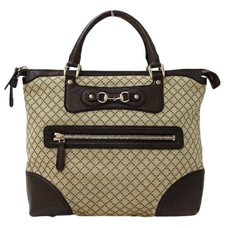 Gucci Diamante   Canvas Handbag Tote Bag (Pre-Owned) - Barde