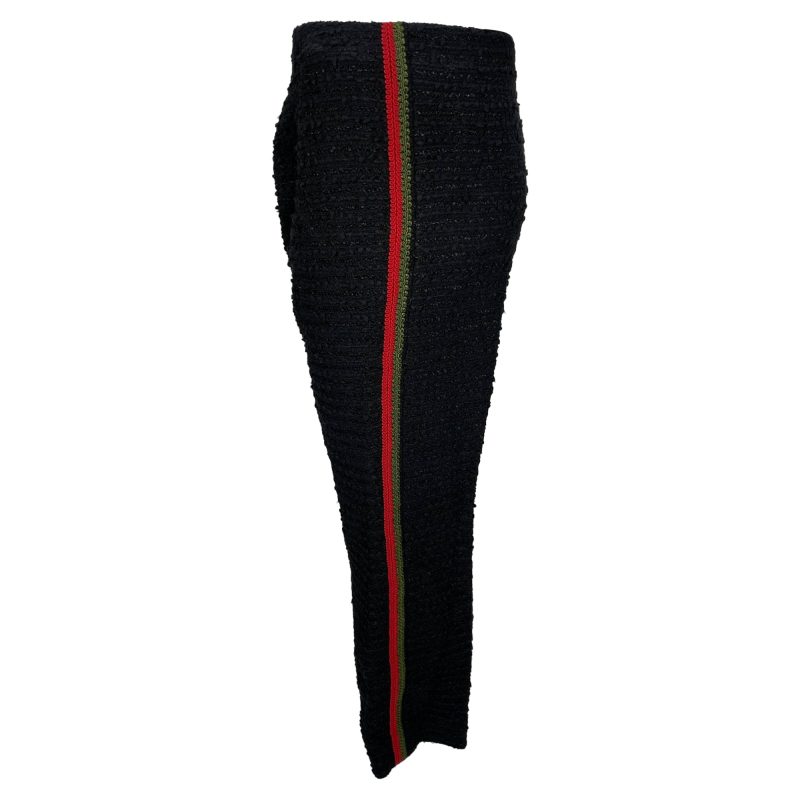 Gucci Lace Trim High-Rise Cropped Trousers in Black Cotton Tweed - Barde - Image 2