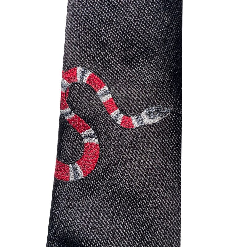 Gucci Kingsnake Necktie in Black Silk - Barde - Image 3