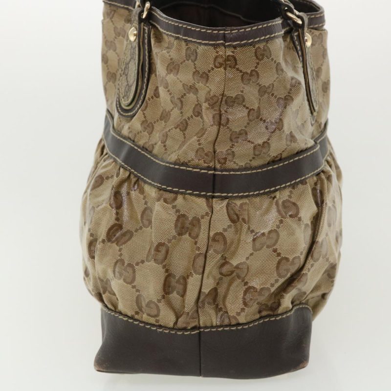 Gucci GG Canvas Tote Bag Coated Canvas Beige Dark Brown - Barde - Image 3