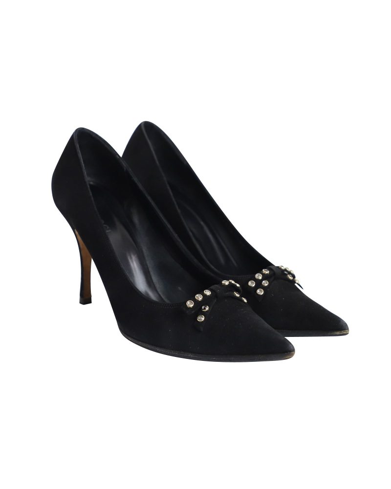 Gucci Pointed Court Shoes in Black Suede - Barde - Image 3