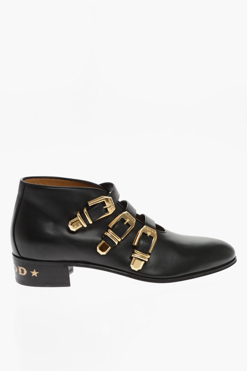 Gucci Leather Ankle Boots With Buckles - Barde - Image 3