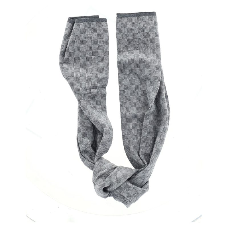 Louis Vuitton Néo Petit Damier Scarf in Grey Wool - Barde - Image 5