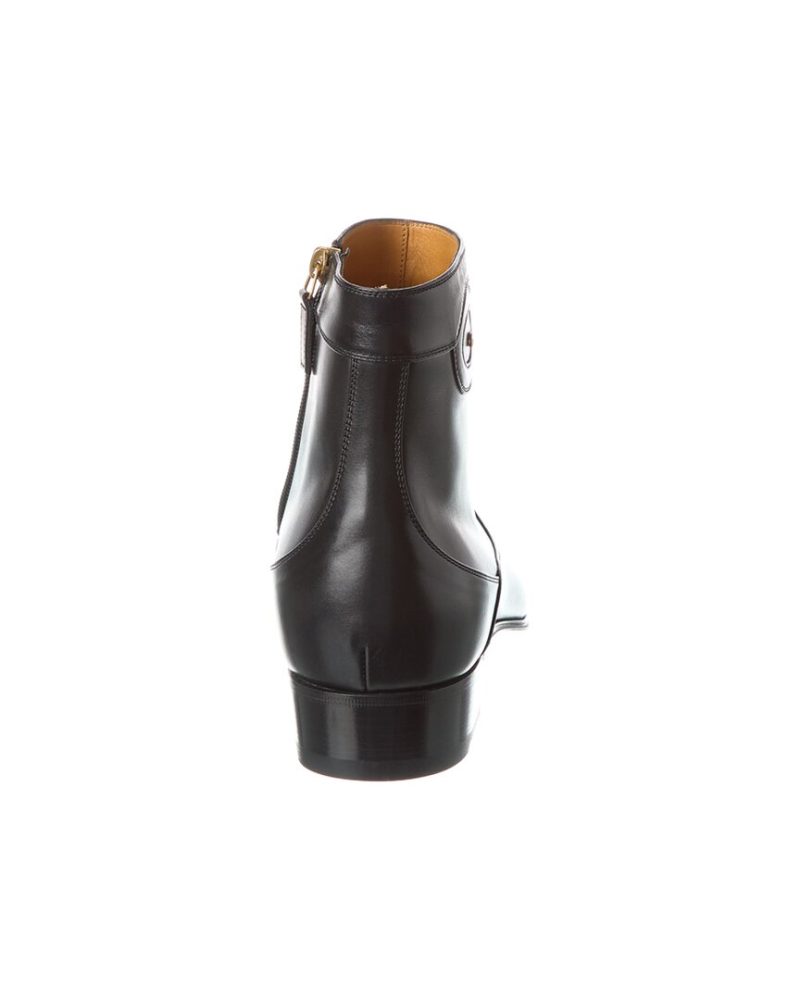 Gucci Double G Leather Bootie - Barde - Image 3