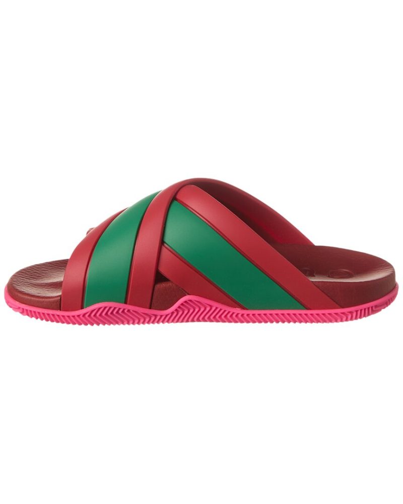 Gucci Web Crossover Rubber Sandal - Barde - Image 2