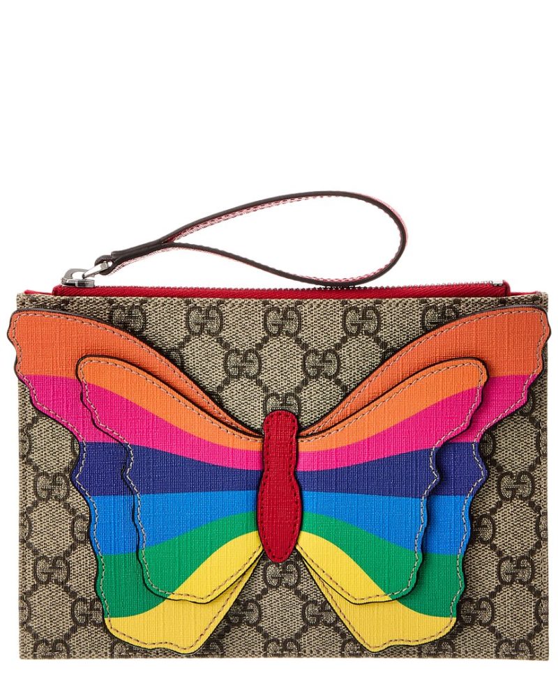 Gucci Butterfly GG Supreme Canvas & Leather Wristlet - Barde - Image 2