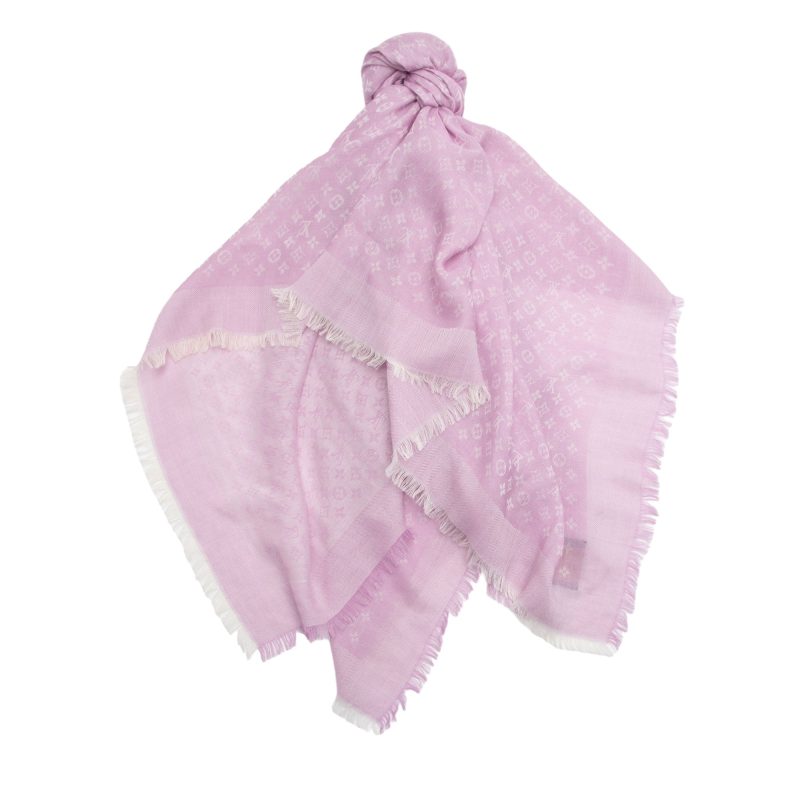 Louis Vuitton Silk Wool Monogram Peitt Louis Shawl - Barde - Image 2