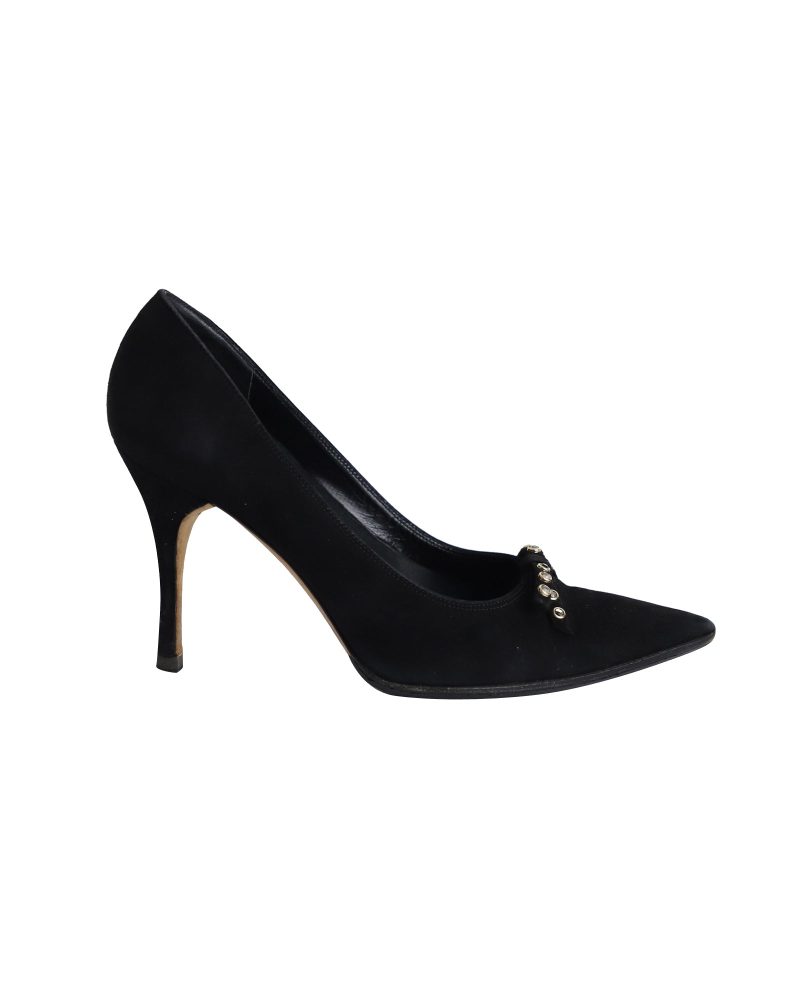 Gucci Pointed Court Shoes in Black Suede - Barde