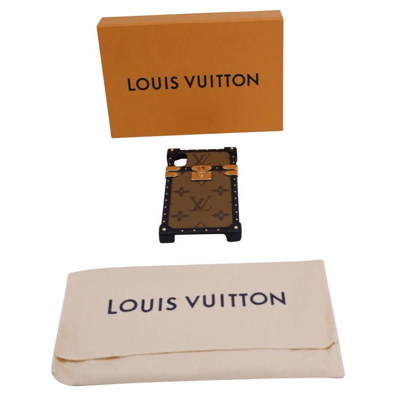 Louis Vuitton Reverse Monogram Eye Trunk iPhone X/Xs Case in Brown Leather - Barde - Image 3