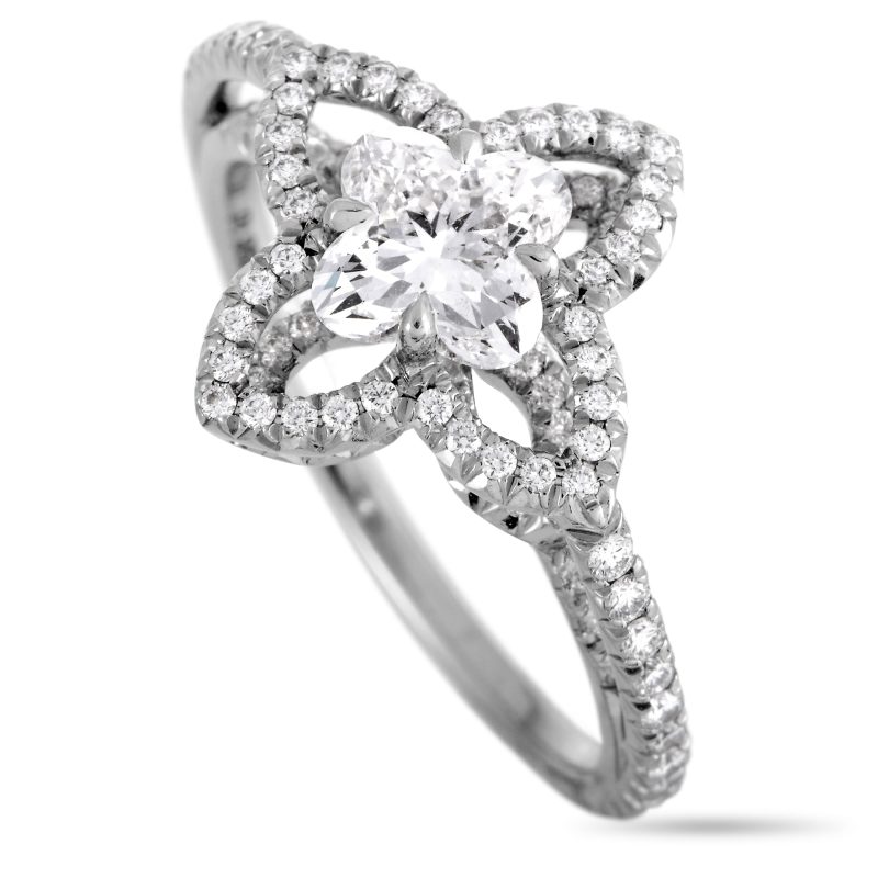 Louis Vuitton Monogram Fusion Platinum and Diamond Engagement Ring - Barde
