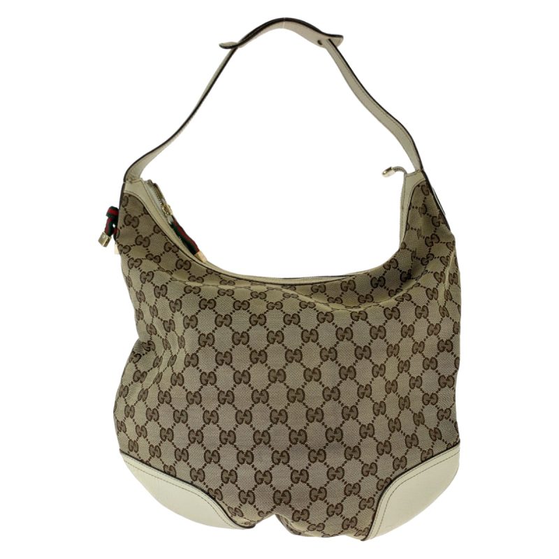 Gucci Princy GG Canvas Shoulder Bag Beige Brown - Barde