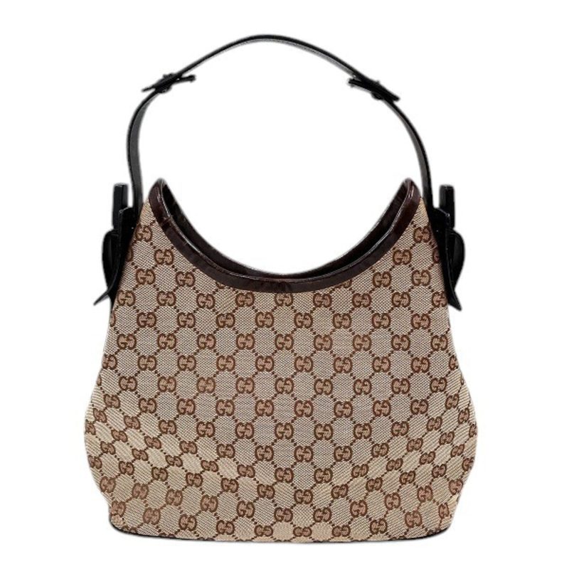 Gucci  Canvas Leather Wood Shoulder Bag (Pre-Owned) - Barde - Image 2