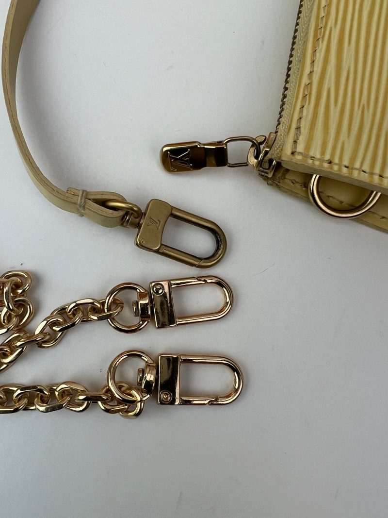 Louis Vuitton Pochette Accessories  Epi 24 Yellow Leather Crossbody Bag - Barde - Image 5