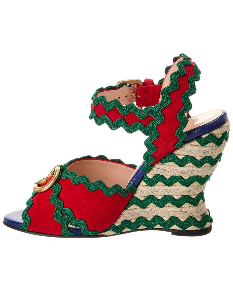 Gucci Suede Wedge Sandal - Barde - Image 2