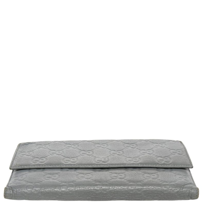 Gucci Grey Guccissima Leather Continental Wallet - Barde - Image 5